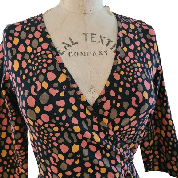 Mata Traders Callie Wrap Dress Pink Spots S NWT - Picture 3 of 5